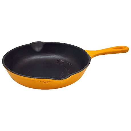 Vintage Le Creuset 20cm Enameled Cast Iron Skillet/Frying Pan in Yellow