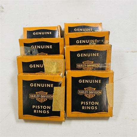 8 NOS WW2 Army Surplus Harley Davidson Piston Rings