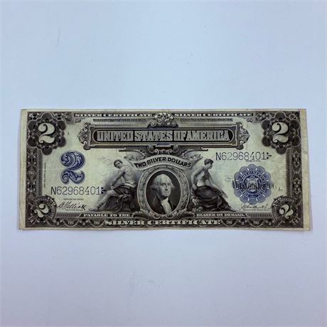 AU/MS 1899 $2 Mini Porthole Silver Certificate Note