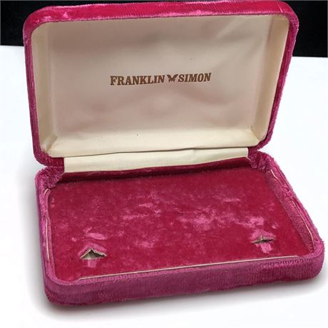 Vintage Franklin Simon Pink Velvet Jewelry Box
