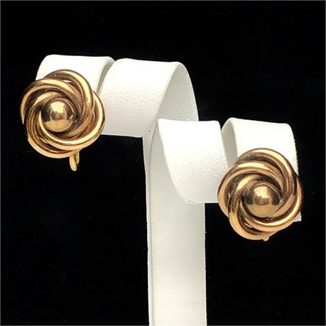 Vintage Gold Filled HSB Henry S Bick Love Knot Earrings