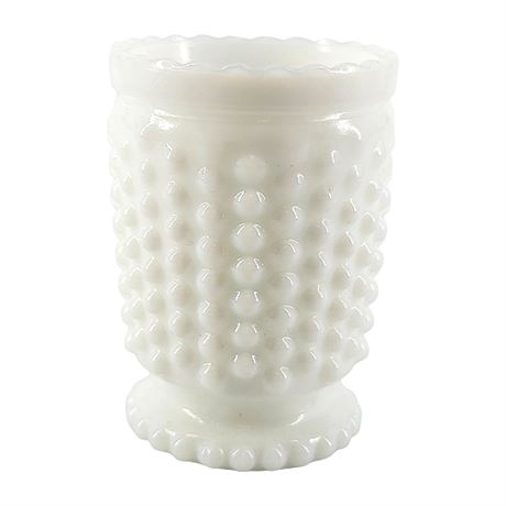 Hobnail Milk Glass Footed Toothpick Holder