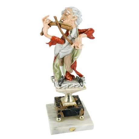 Vintage Capodimonte Grotesque Violin Player Figure