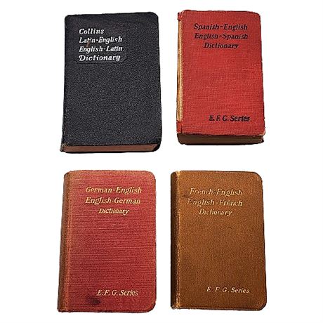 Collection of Small Vintage Foreign Language Dictionaries