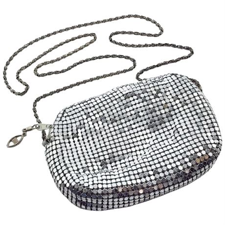 Vintage Silver Tone Mesh Evening Bag