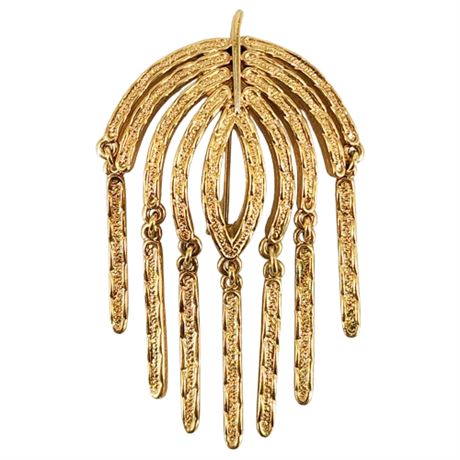 Signed Vintage Sarah Coventry Palm Leaves Dangle Brooch/Pendant