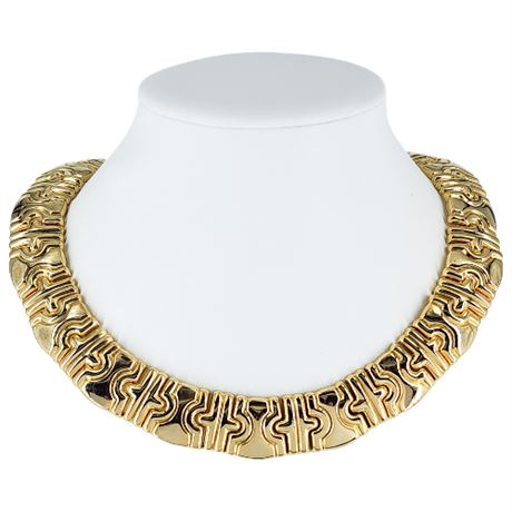 Vintage Gold Tone Parenthesis Choker Necklace