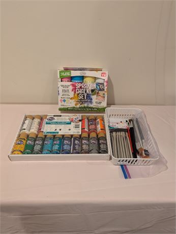 New in packaging - Craft Supplies - Spray Chalk, Acrylic Paint, Brushes