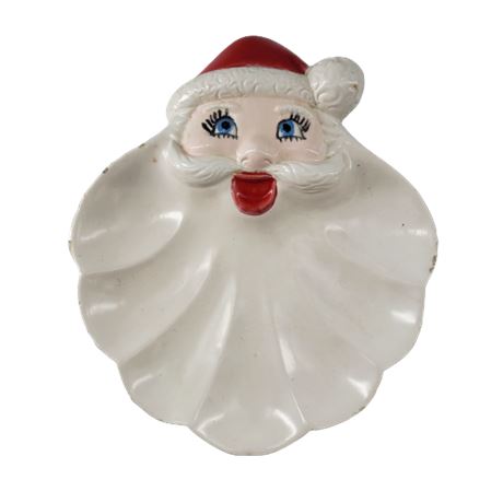 Santa Claus Christmas Holiday Ceramic Serving / Candy Dish