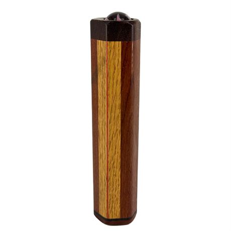 Vintage Wooden Kaleidoscope with Rotating Marble