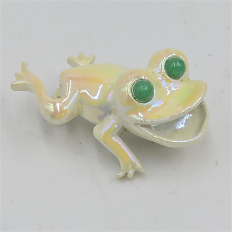 VTG Enameled Metal Frog Pin