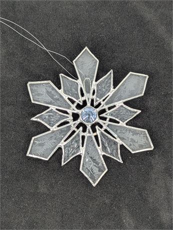 Handmade Glass Snowflake Suncatcher Ornament