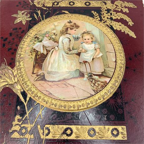 Antique 1870s Victorian Scrap Fashion, Animals, Floral, Children Scrapbook