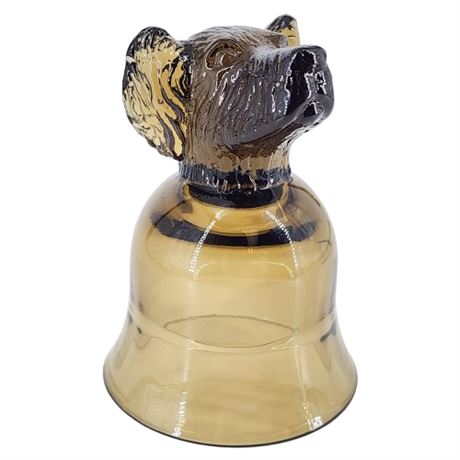 Vintage AVON Smoke Glass Dog Head Stirrup Cup