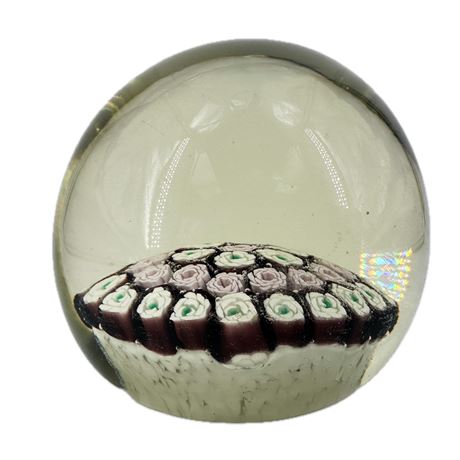 Vintage KB/ Korscherak Bros Murano Millefiori Art Glass Paperweight