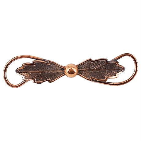 Signed Bell Copper Leaves Brooch