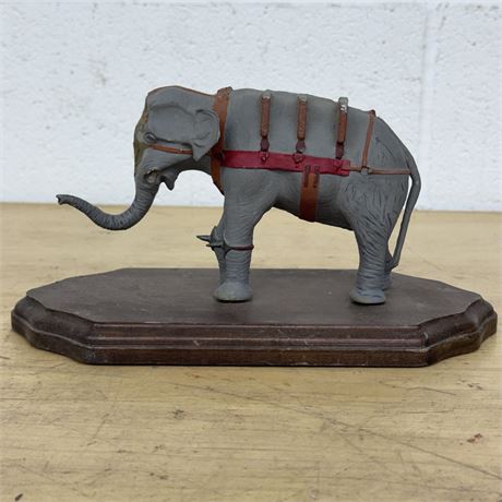 Cast Metal Painted Elephant