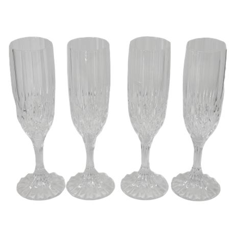 Set of 4 Cristal D'arques Bretagne Champagne Flutes
