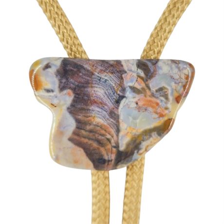 Vintage Natural Agate or Jasper Bolo Tie