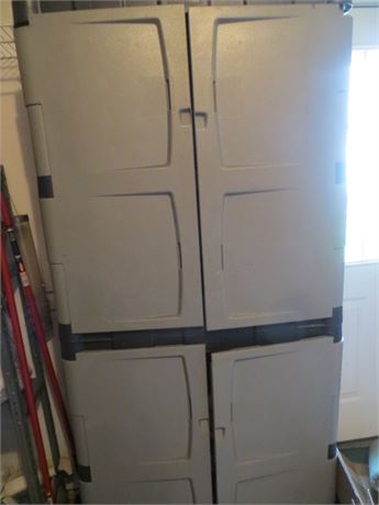 2 Tiered 4 Door Plastic Storage Unit