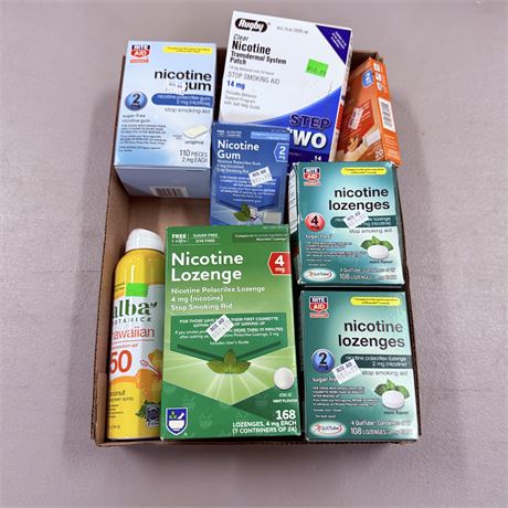 New Boxes Nicotene Gum + Lozenges + Patches