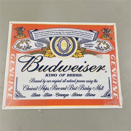 12.5x16” Budweiser Retro Metal Sign
