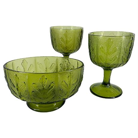 FTD Olive Green Oak Leaf Glass Collection