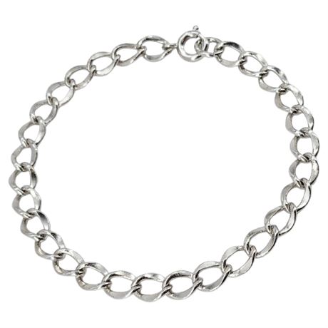 Vintage Silver Tone Chain/Empty Charm Bracelet