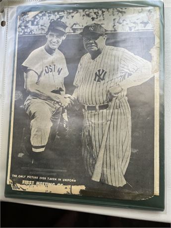 Ted Williams and Babe Ruth black-and-white picture