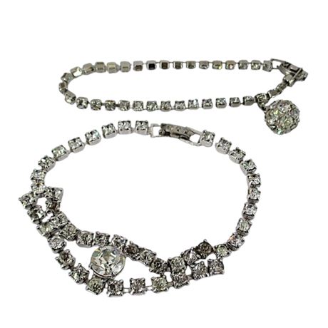 2 Vintage Rhinestone Bracelets
