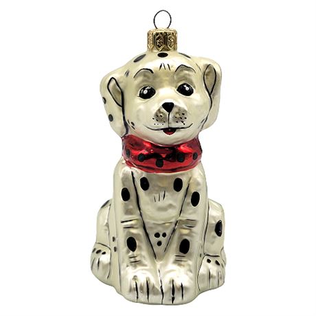 Dalmation Dog Hand Blown Polish Glass Ornament