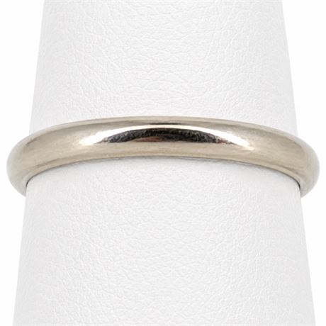 14K White Gold Slim Wedding Band Ring Marked JCK
