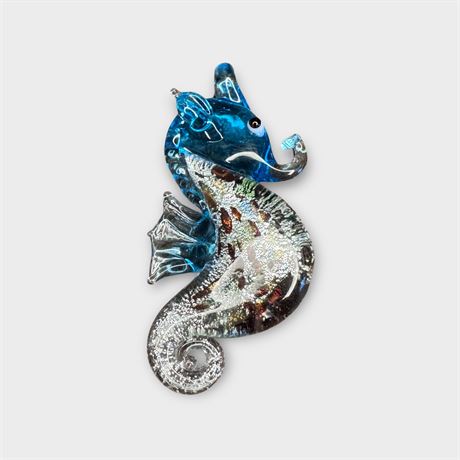 Hand Blown Glass Seahorse Pendant