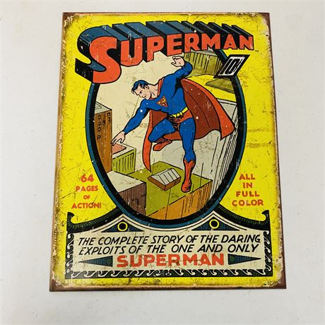 Superman 12.5x16” Metal Retro Sign