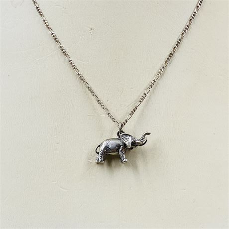 10g Vntg Sterling Elephant Necklace