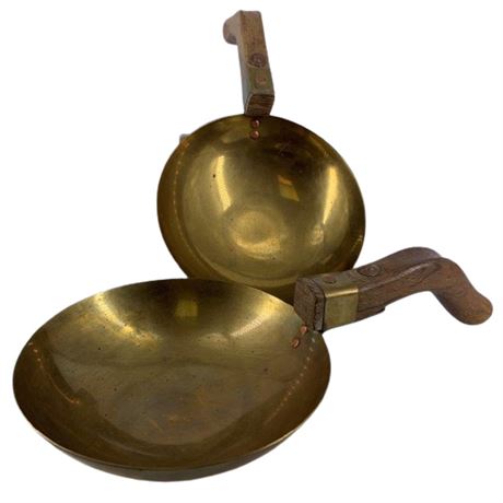 Danish Brass/Wooden Vintage Drinking Bowls