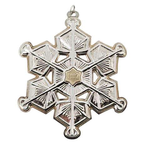 Vintage 1987 Gorham Sterling Silver Snowflake Ornament, 2 of 2