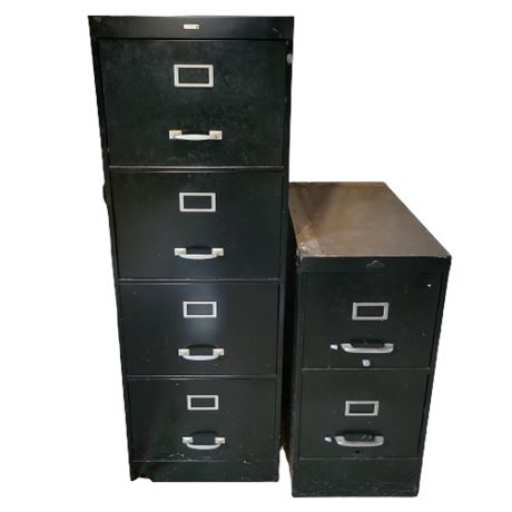 All-Steel Equipment / Cole Black Filing Cabinets