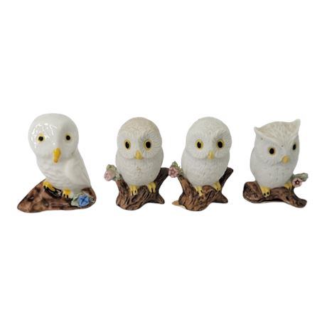 Christmas Store Smethport White Ceramic Owl Lot