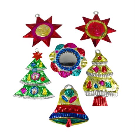 VTG Large Embossed Tin Ornaments