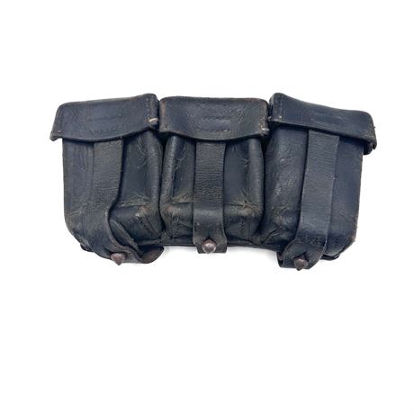 WWII Leather Amo Pouch - SCHWARZENBERGER & CO. NURNBERG 1929