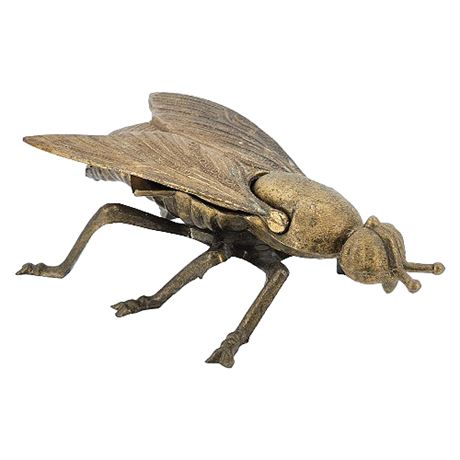 Vintage Italian Brass Oversized Insect Lidded Ashtray
