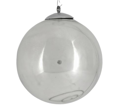 5.5" Silver Glass with Metal Cap, Kugel Style Ornament