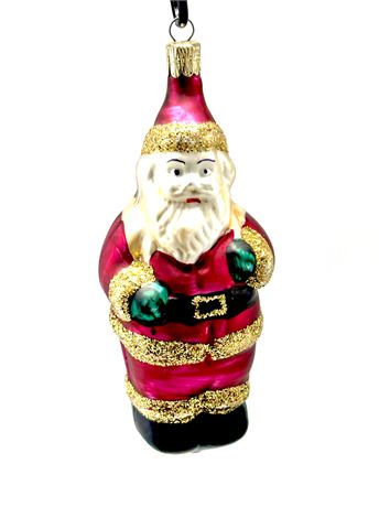 Vtg Czech Republic Mercury Glass Santa - Red/Green Mittens