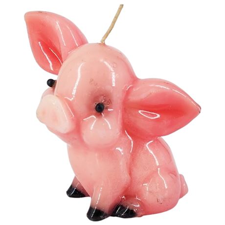 Vintage Figural Piglet Candle