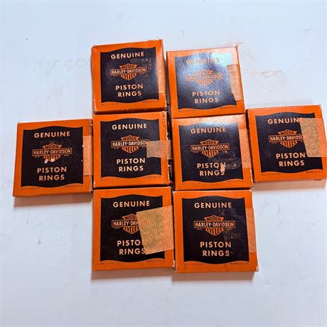 8 NOS WWII Army Surplus Harley Davidson Piston Rings
