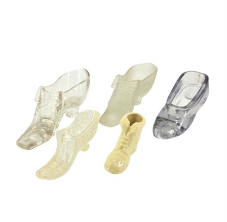Collection of VTG Glass Decorative Shoes