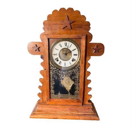 Carved Gingerbread Mantel Clock