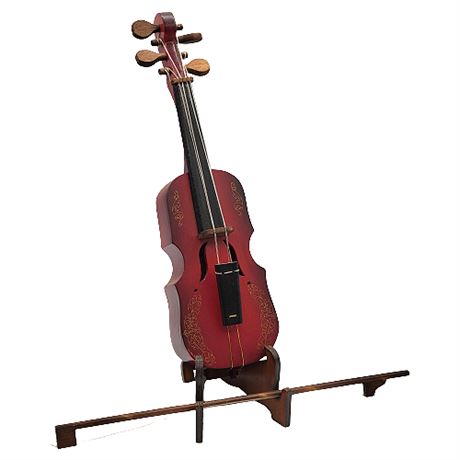San Francisco Music Box Company Violin Music Box w/ Bow & Stand