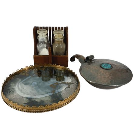 Vintage Decor Lot with Mirror Vanity, S & P & Ash Butler